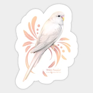 White Parakeet Sticker
